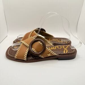 Sam Edelman Woman’s Tan Cream Harlie Slide Slip On Sandal- Size 7.5